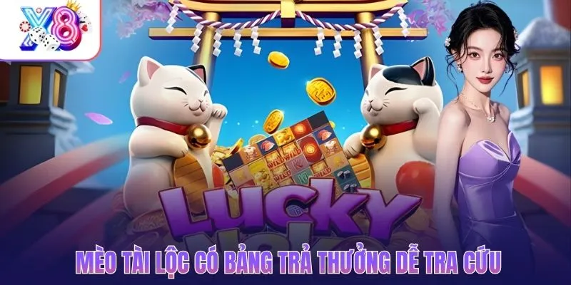 Mèo Tài Lộc có bảng trả thưởng dễ tra cứu