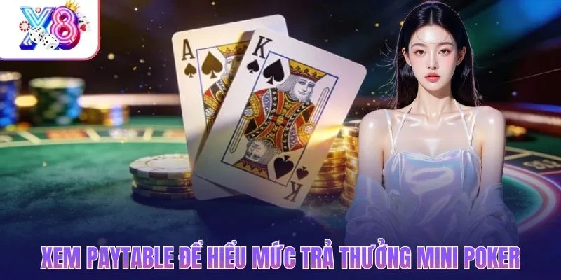Xem paytable để hiểu mức trả thưởng mini poker